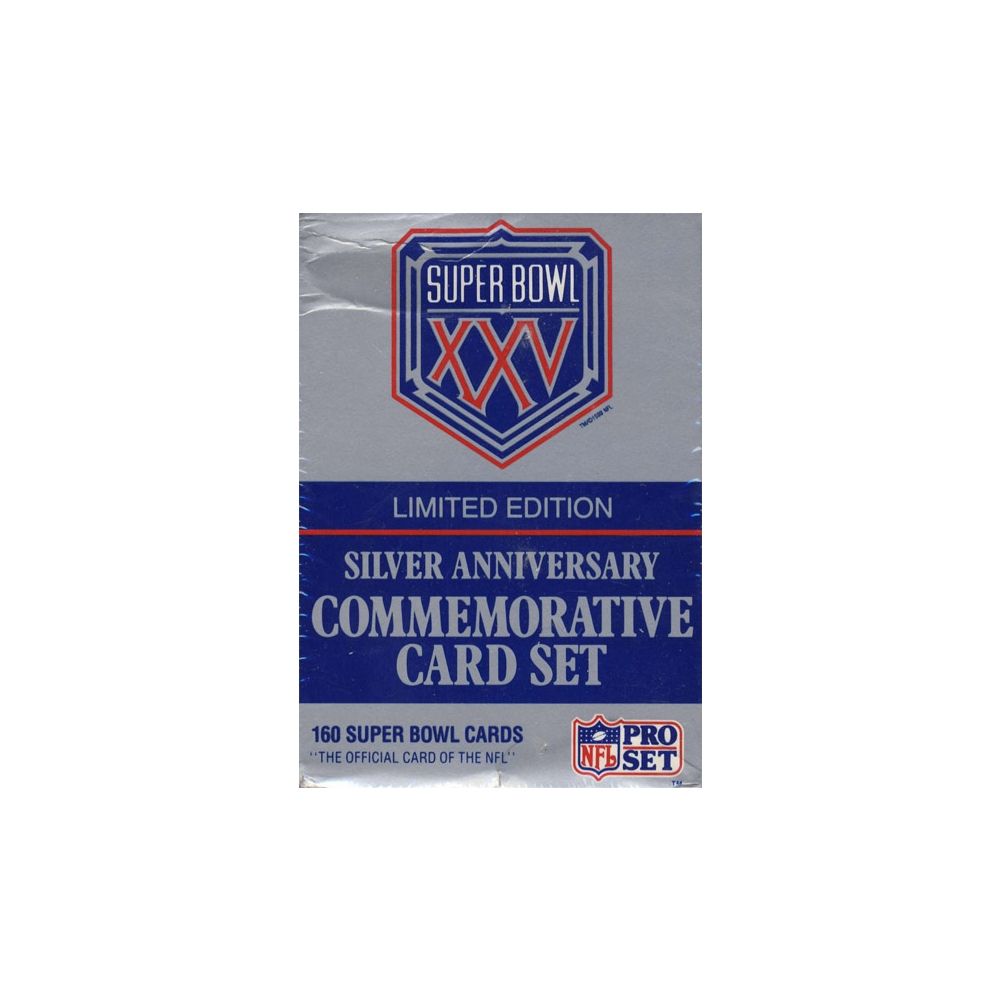 Super Bowl XXV Pro Set Limited Edition Silver Anniversary Commemorative Card Set