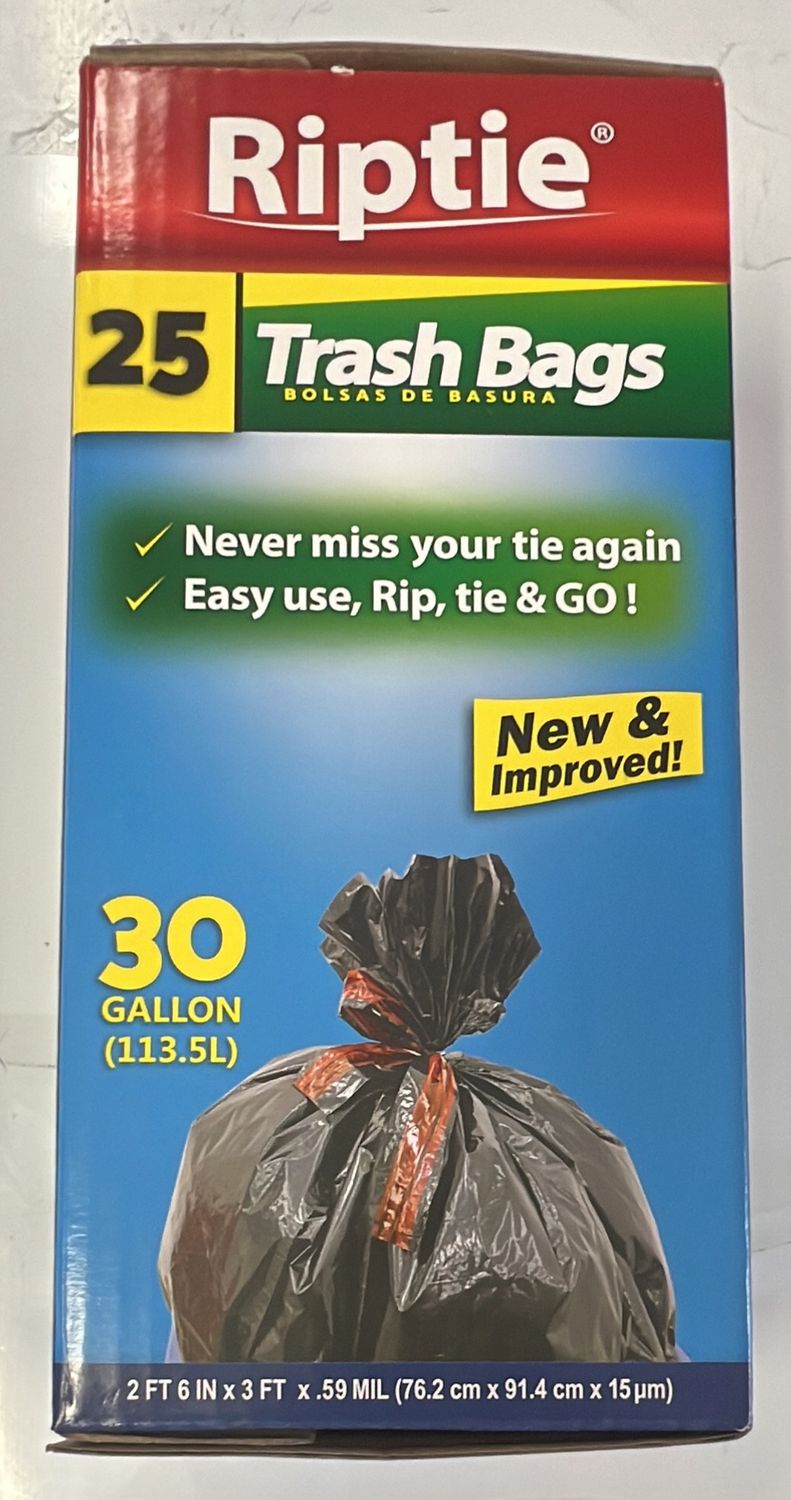 Riptie Trash Bags 30 Gl 25ct Ri