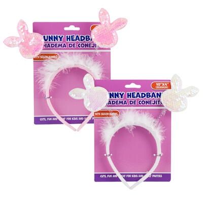 HEADBAND,9.8"BUNNY w/SEQUIN 2A