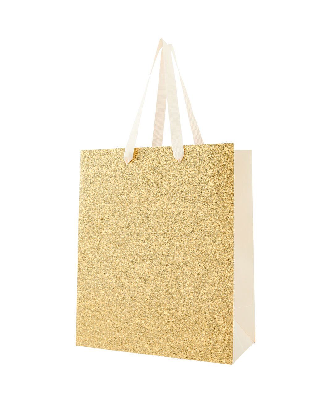GIFT BAG,MED SQR GLITTER