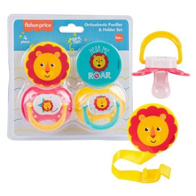 PACIFIER &amp; CLIP SET,4pk HEAR M