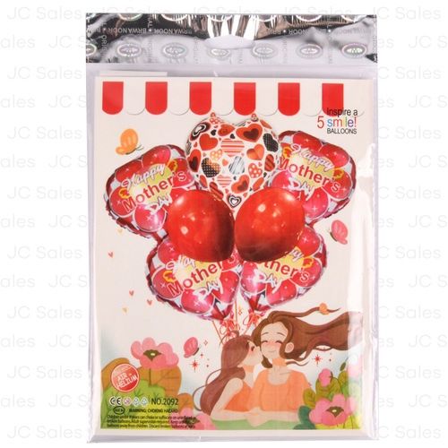 HM FOIL BALLOON MOTHER'S DAY 5PK ENGLISH
