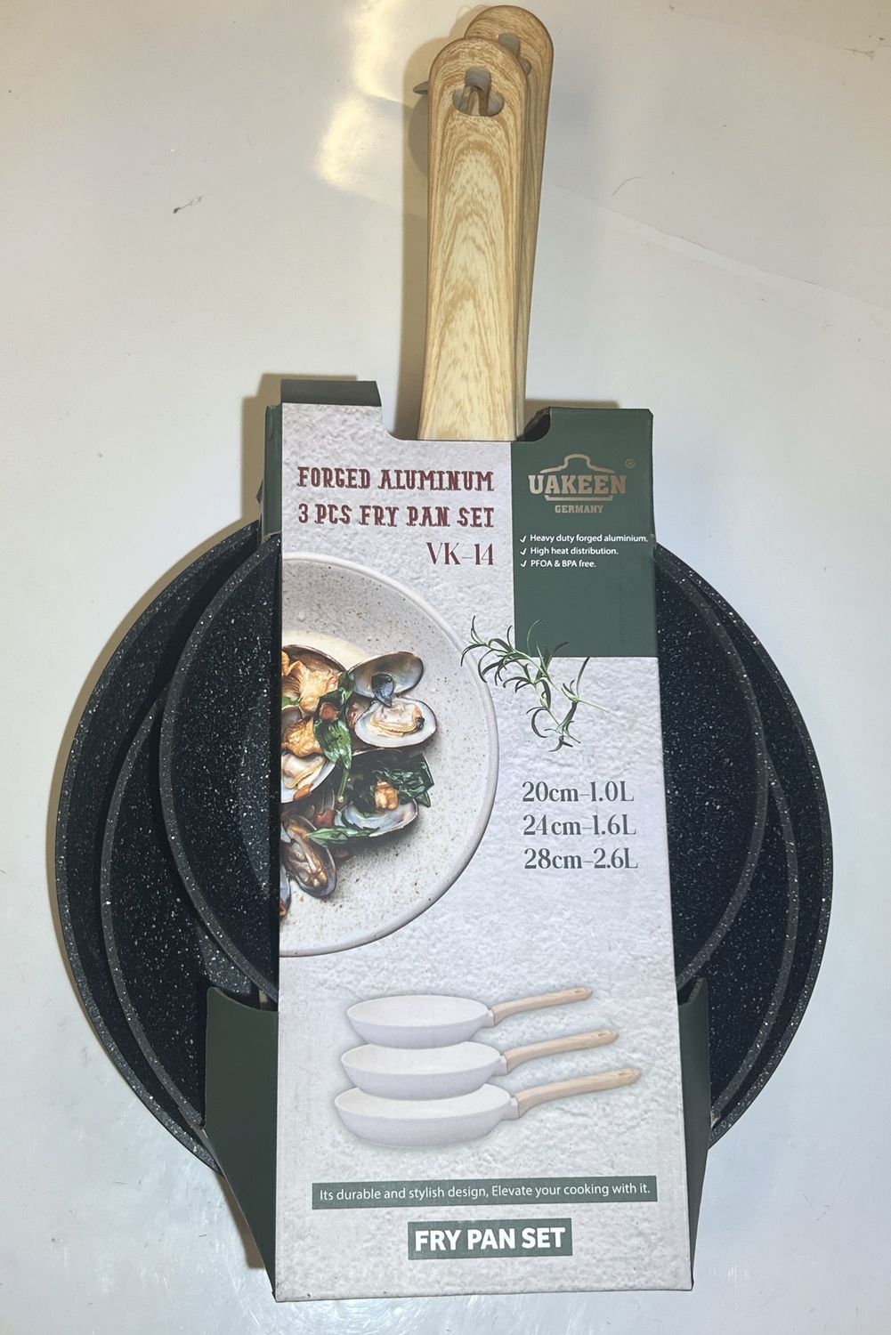 VK-14 BLACK, 20-24-28CM FRYING PAN