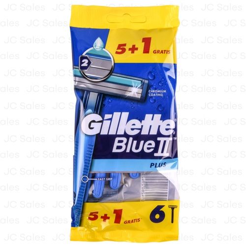 GILLETTE RAZOR BLUE II PLUSCHROMIUM COATING 5+1PK
