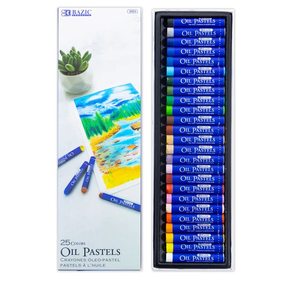 BAZIC 25 Colors Oil Pastels