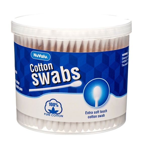 NUVALU COTTON SWABS 300CT WOODE
