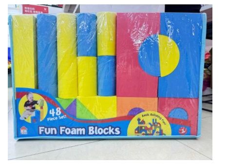 EVA BUILDING BLOCKS;48 SETS-Building block: style; Eva building block design, assorted colors and 63*42*14