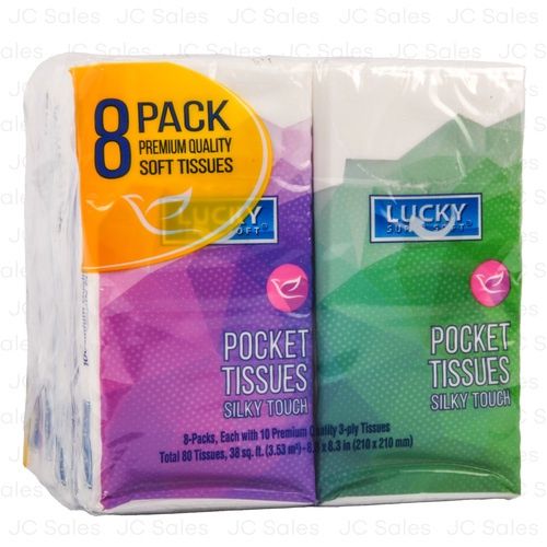 LUCKY POCKET TISSUE SOFT 8 PACK