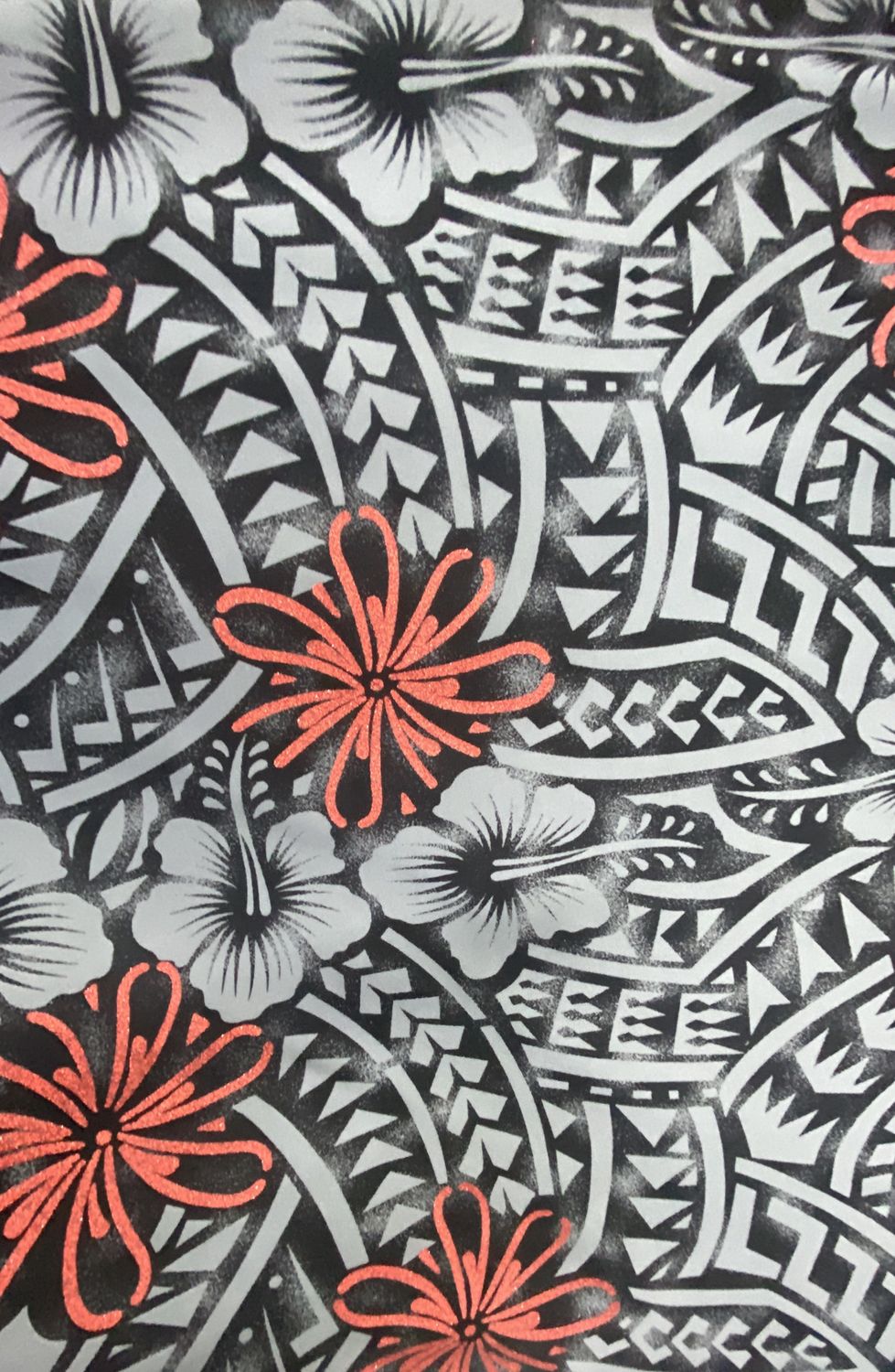 STRETCH FULL-RED FLO BLK/GRY