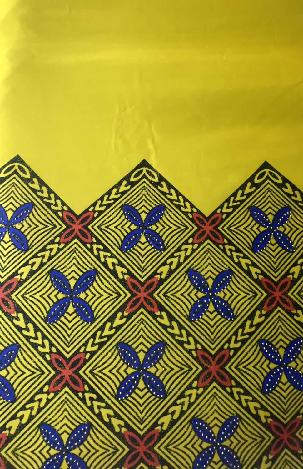 STRETCH HALF-BLK/RED/BLU ON YEL