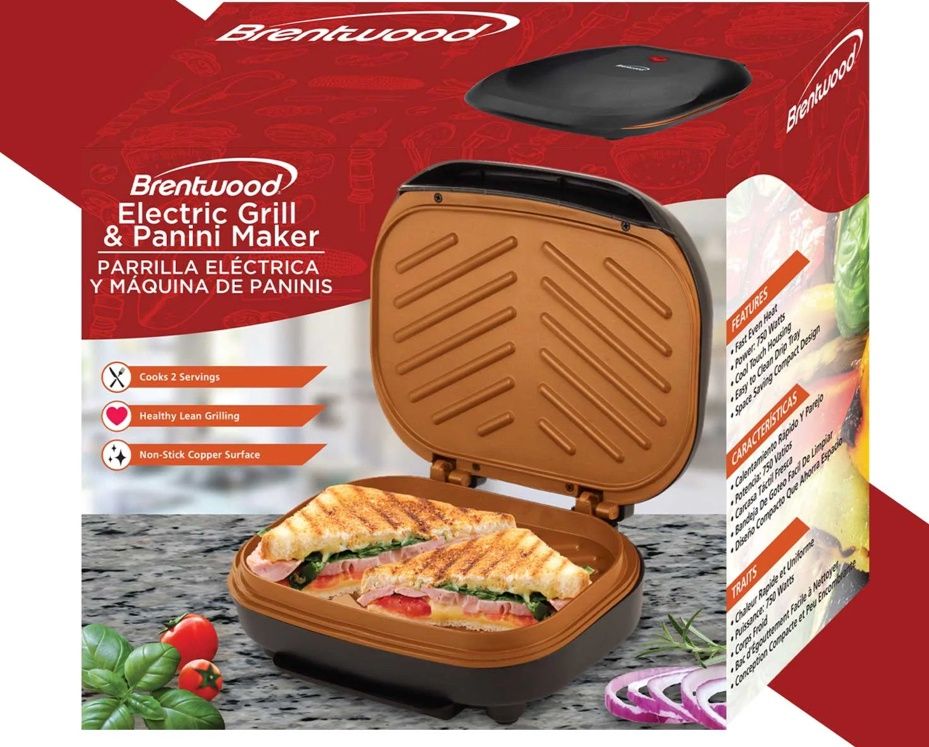 BRENTWD GRILL &amp; PANINI MAKER-