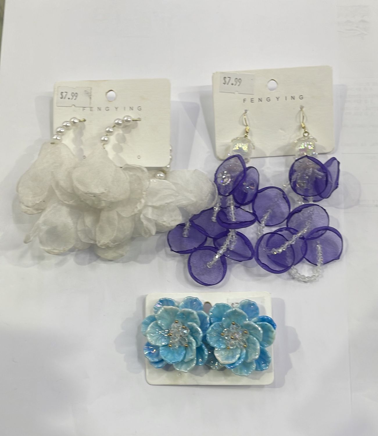 EARRINGS,SINGLE CARD W/ASST.CLR