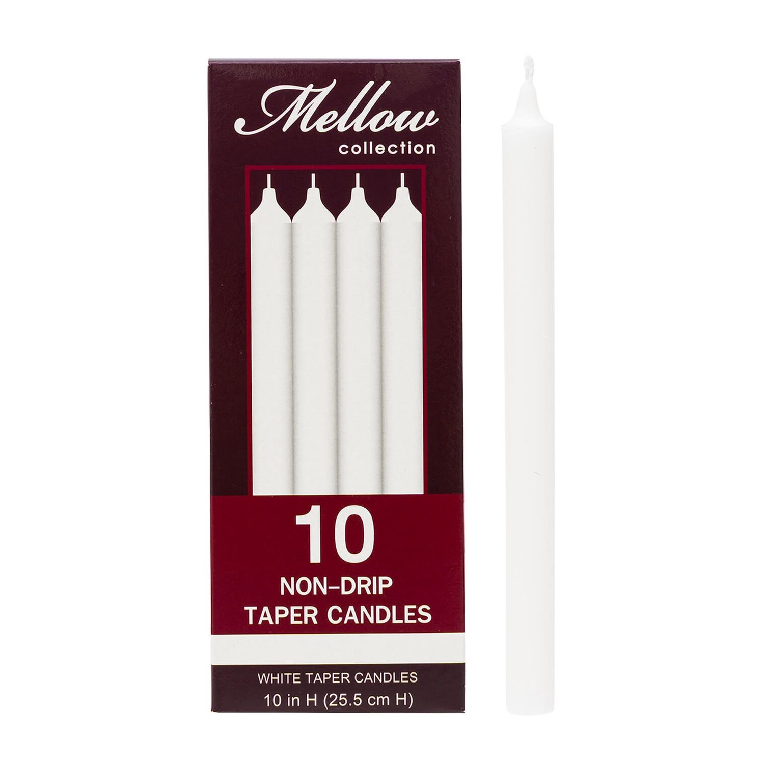 TAPER CANDLE,10" 10pk EMERGENCY