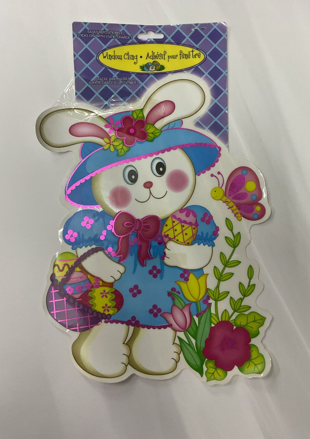 WINDOW DECOR,EGGS/BUNNY 4AST
