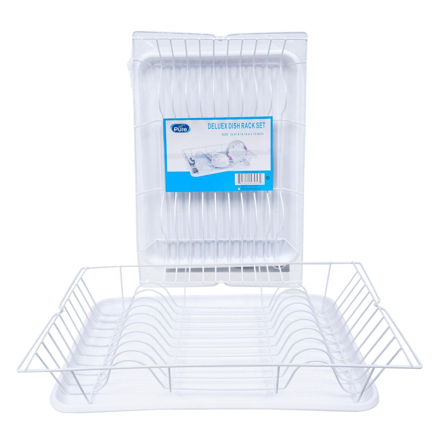 Dish Drainer Set- 19" L- White