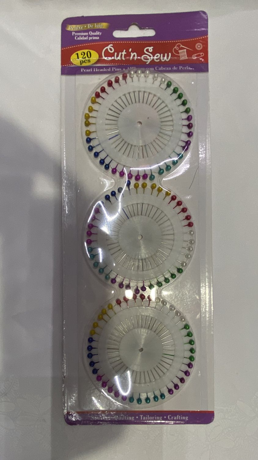 PIN PEARLISHED,120pc3pk AST CL