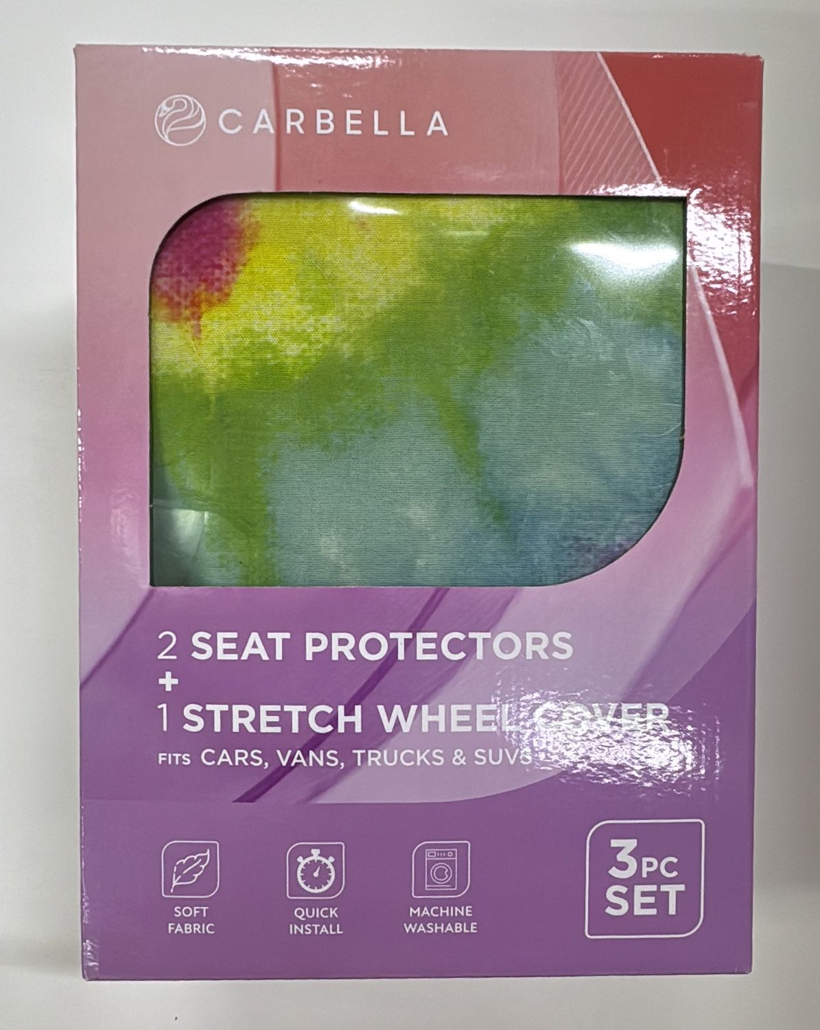 3PC RAINBOW TIE DYE SEAT LINER
