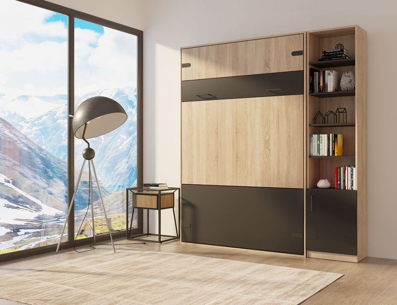 KEY 160x200 chêne et noir