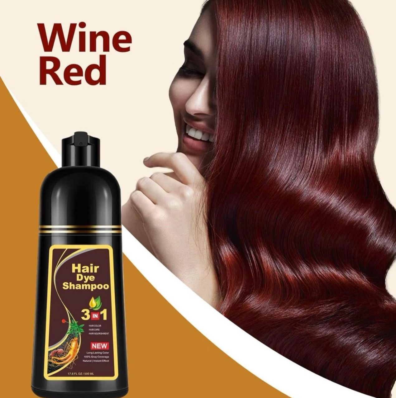 Wine red hair dye shampoo