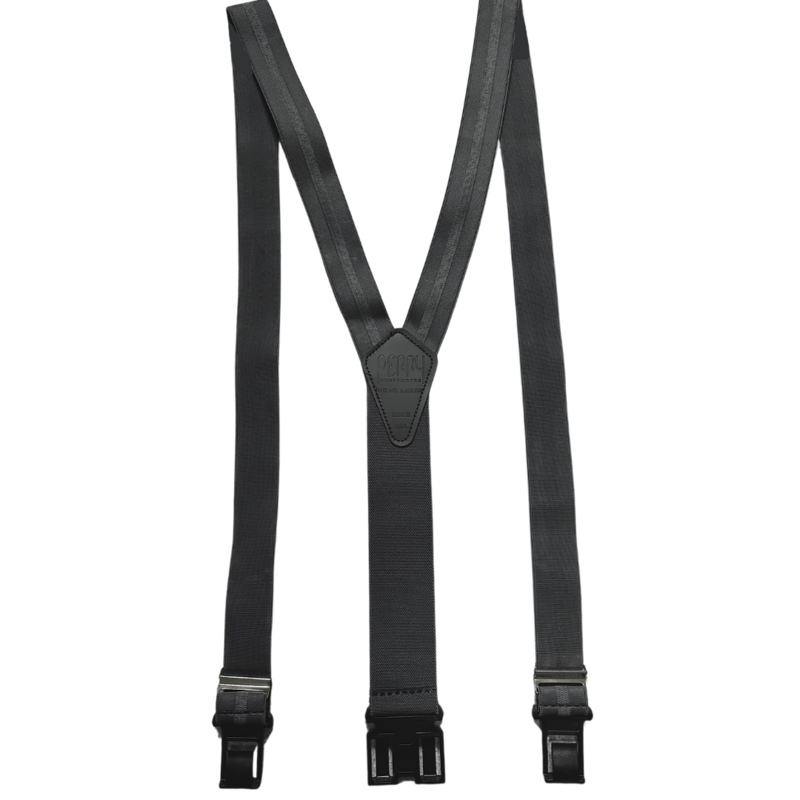1 3/8" Club Stripe Perry Suspendersâ„¢ - Dark Gray 1 3/8" Club Stripe Perry Suspendersâ„¢ - Dark Gray