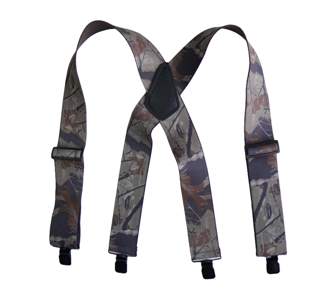 Camouflage Clip-On Suspenders - Realtree Hardwood Brown