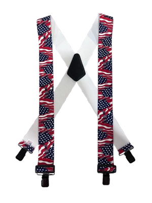 Clip-on Novelty Suspenders - US Flag