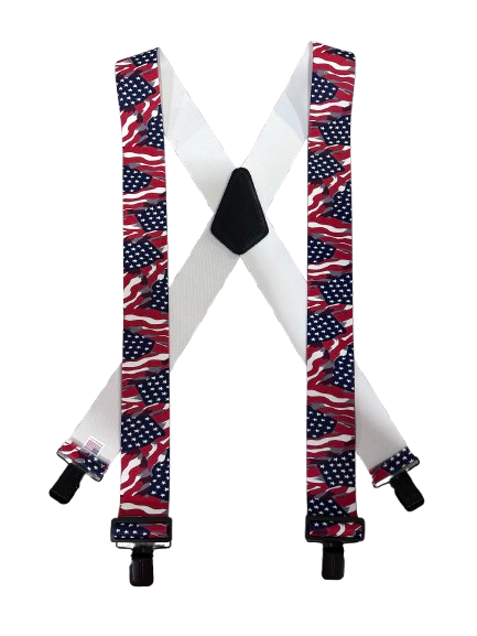 Clip-on Novelty Suspenders - US Flag
