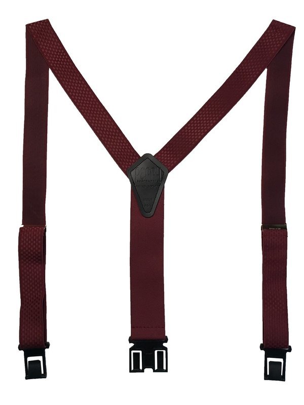1 3/8&quot; Premium Dress Perry Suspenders™ - Burgundy Checkered