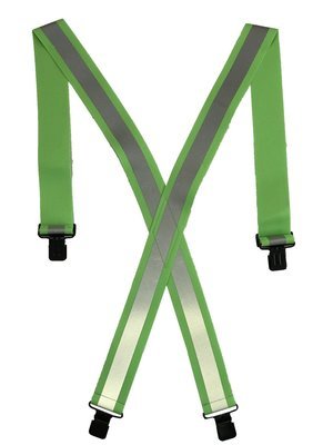 Clip-On Reflective Safety Suspenders - Lime