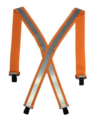 Clip-On Reflective Safety Suspenders  - Orange