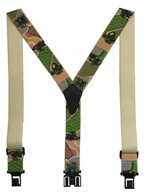 Novelty Perry Suspenders™ - Green and Yellow Tractors