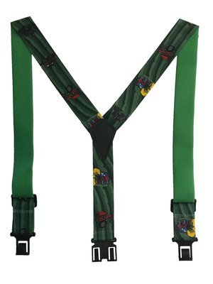 Novelty Perry Suspenders - Red and Black Tractors
