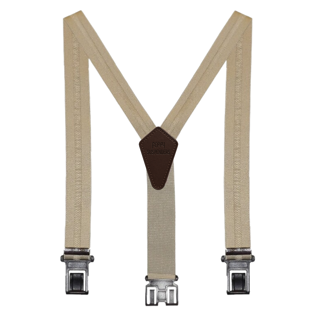 1 3/8" Club Stripe Perry Suspenders- Khaki