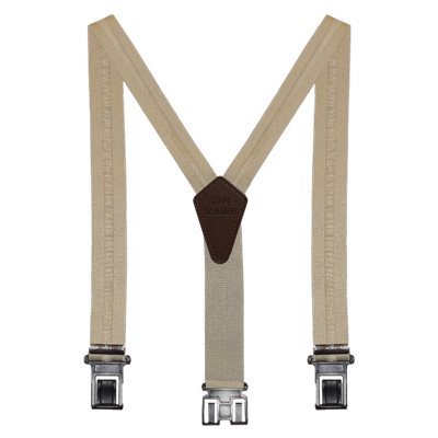 1 3/8" Club Stripe Perry Suspenders- Khaki