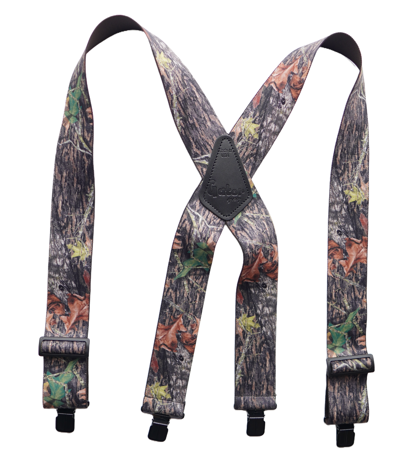 Camouflage Clip-On Suspenders, Width: 2", Length: Regular - 45", Style: Mossy Oak Break-up
