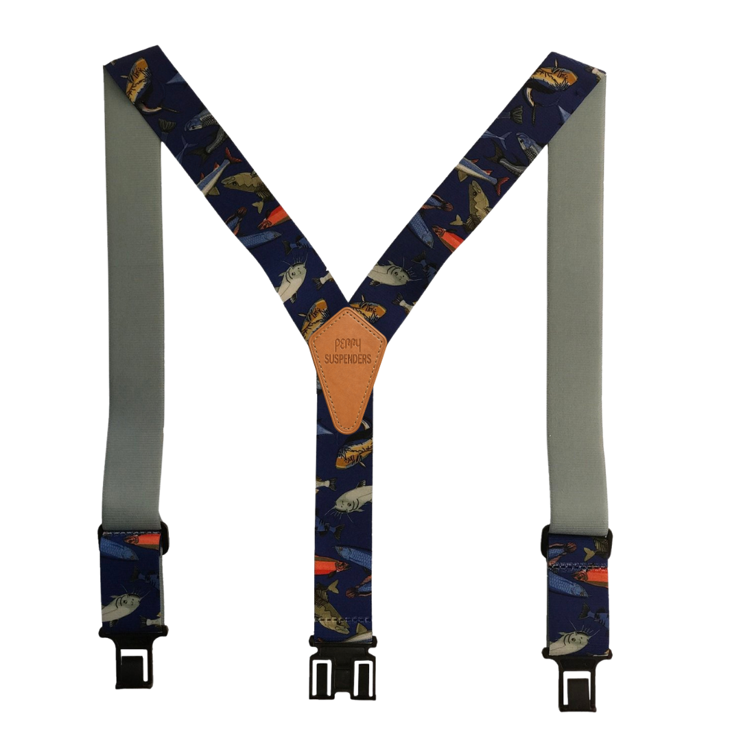 Novelty Perry Suspenders - Mixed Fish