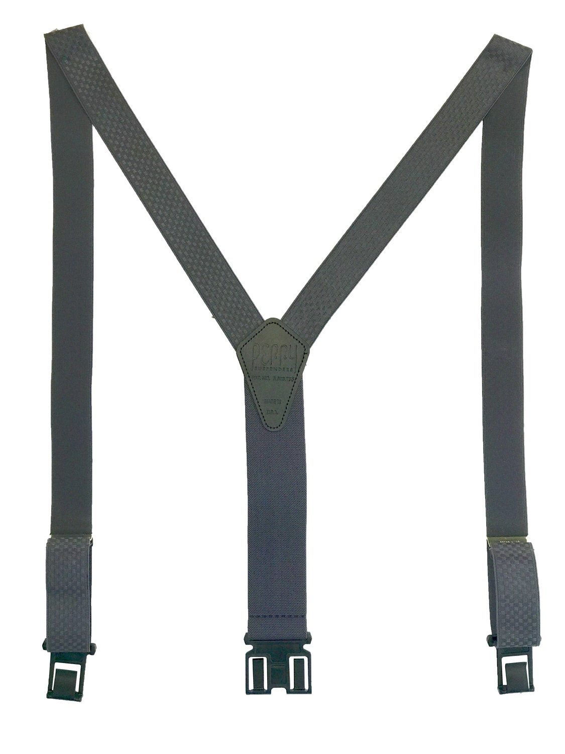 1 3/8" Premium Dress Perry Suspenders - Gray Checkered