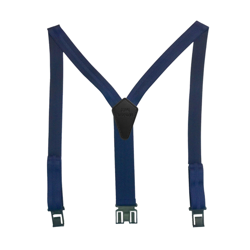 1 3/8" Club Stripe Perry Suspenders - Navy