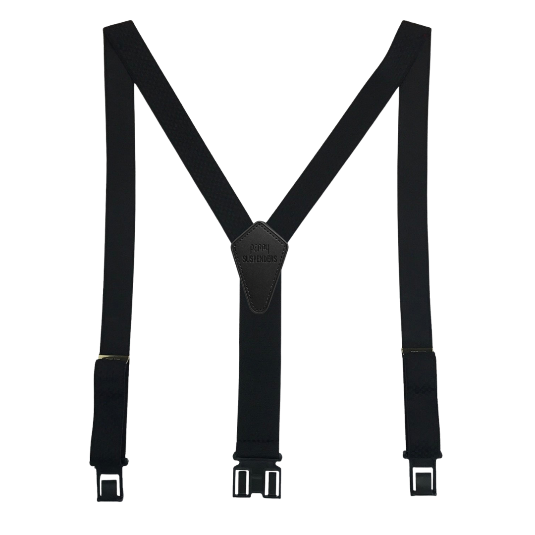 1 3/8" Club Stripe Perry Suspenders- Black