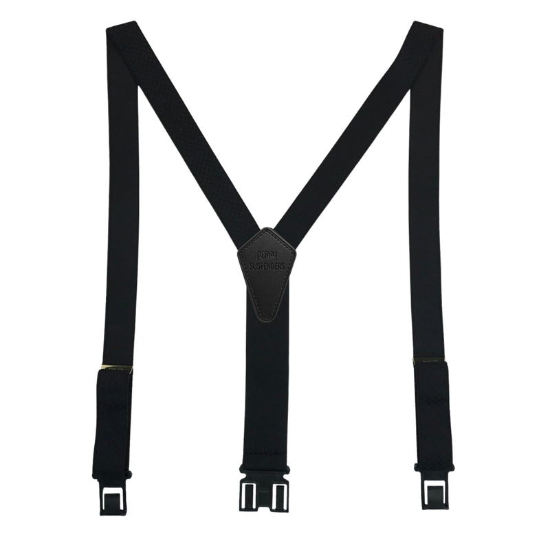 1 3/8" Club Stripe Perry Suspenders- Black