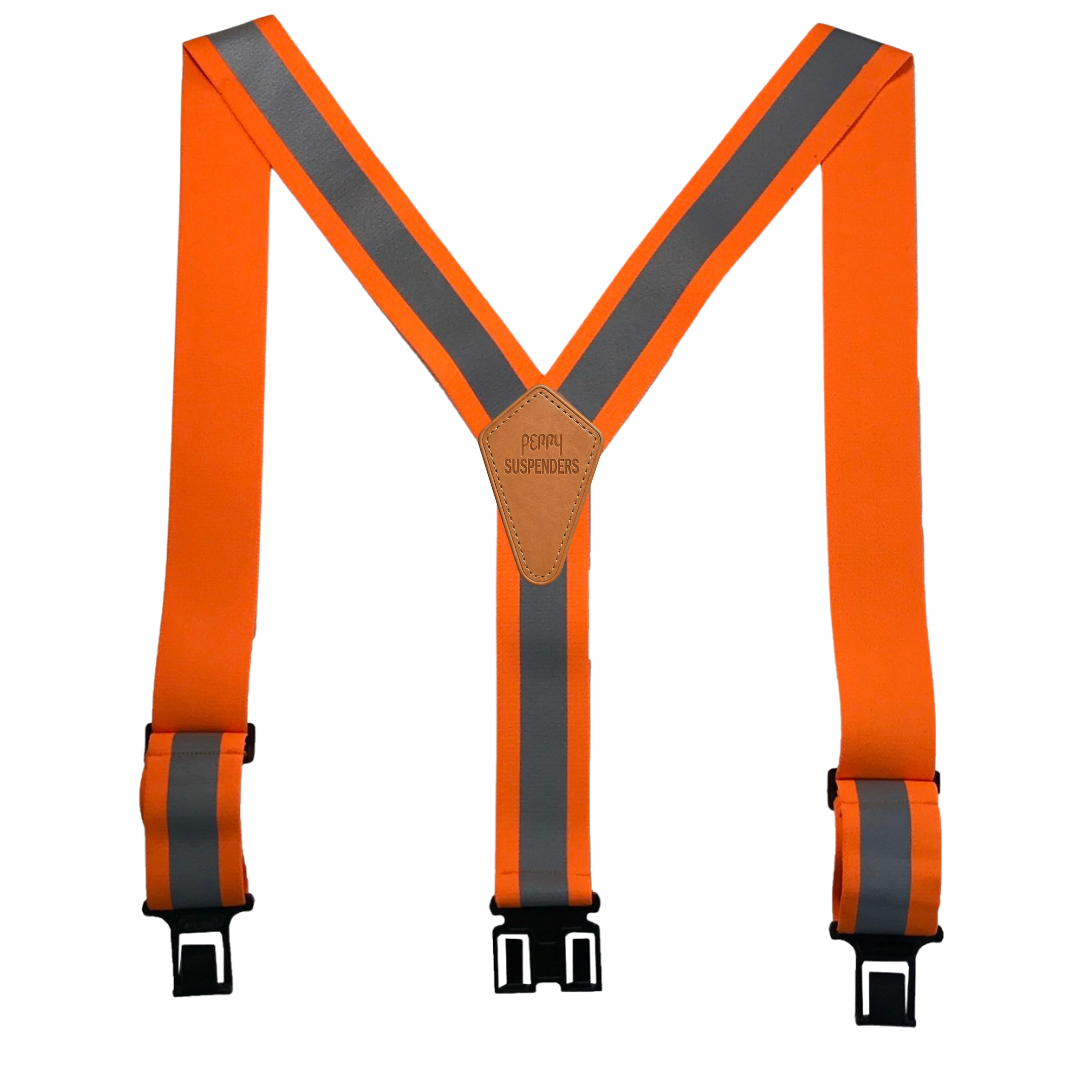 Reflective Safety Perry Suspenders - Orange