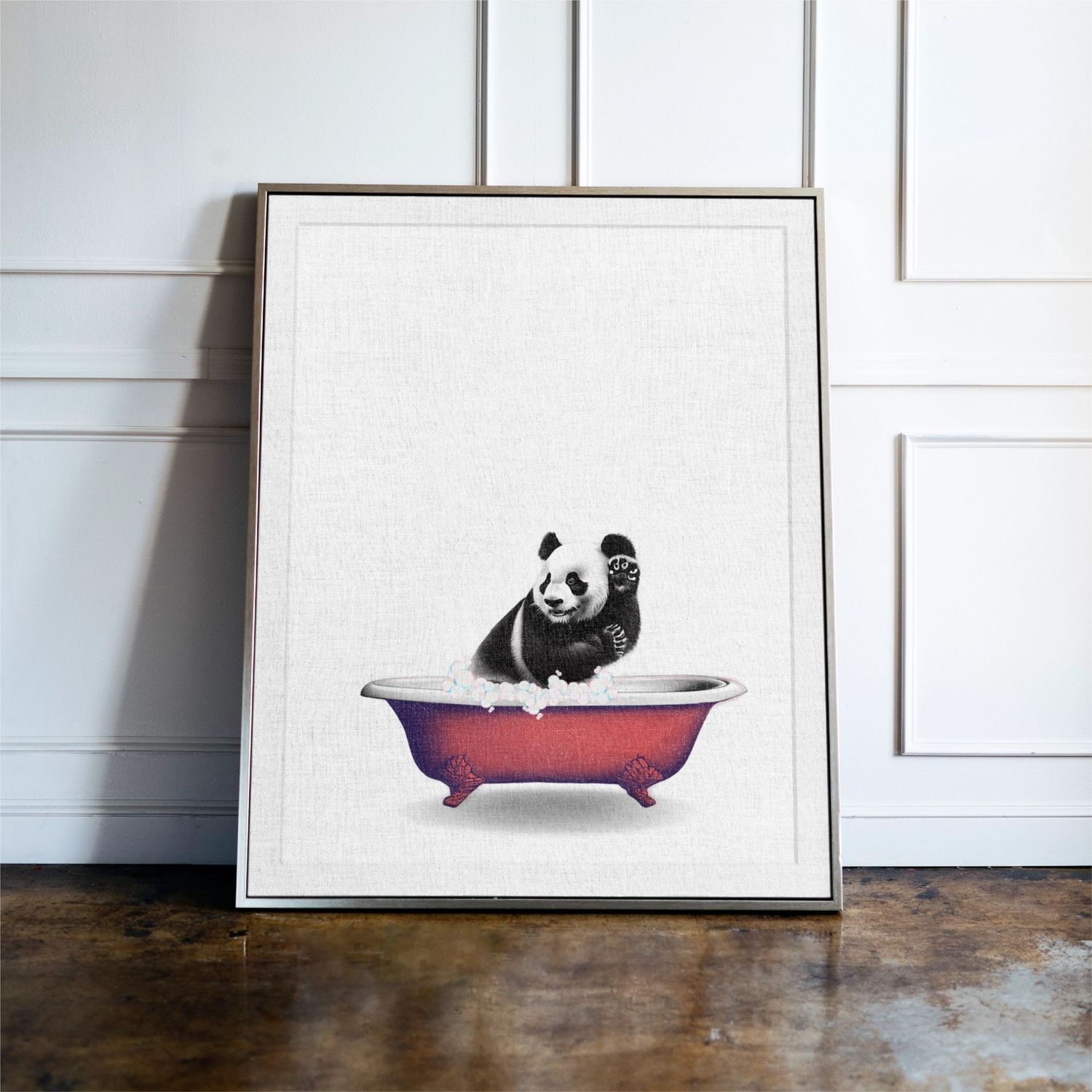 Panda in a Colourful Bubblebath