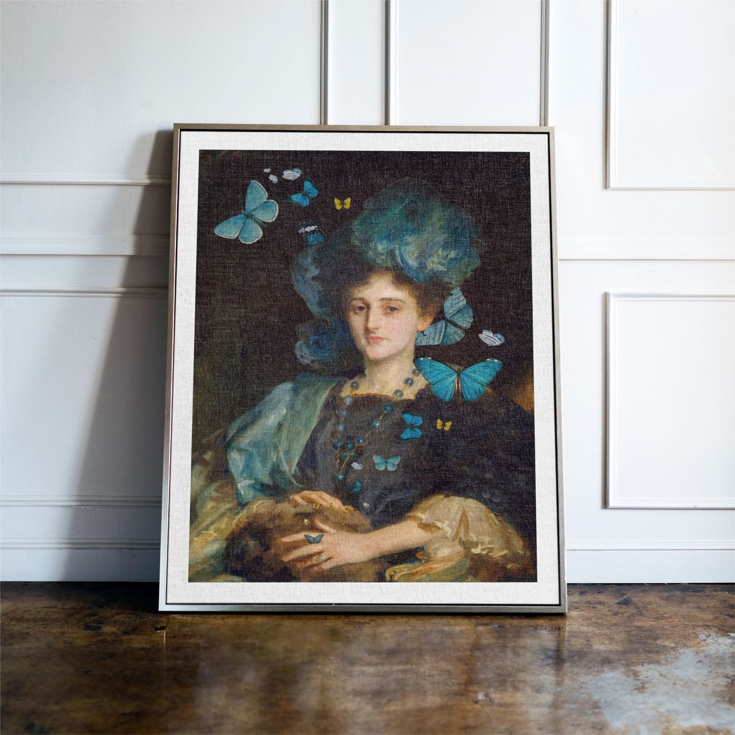 Blue Butterfly Maximalist Print