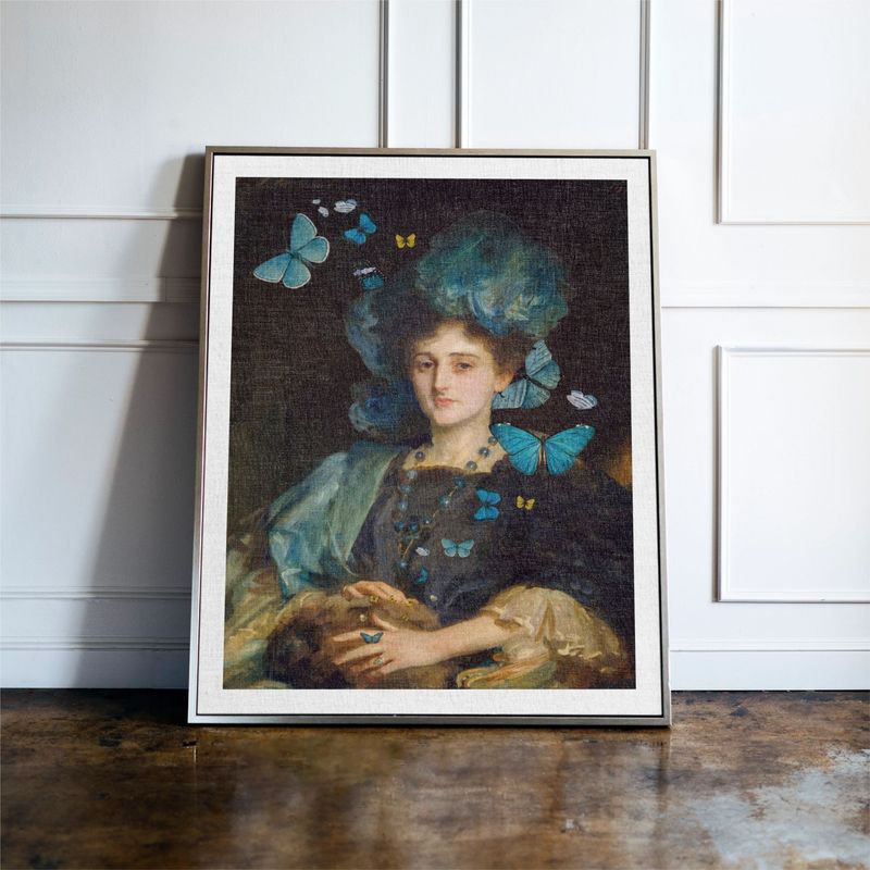 Blue Butterfly Maximalist Print