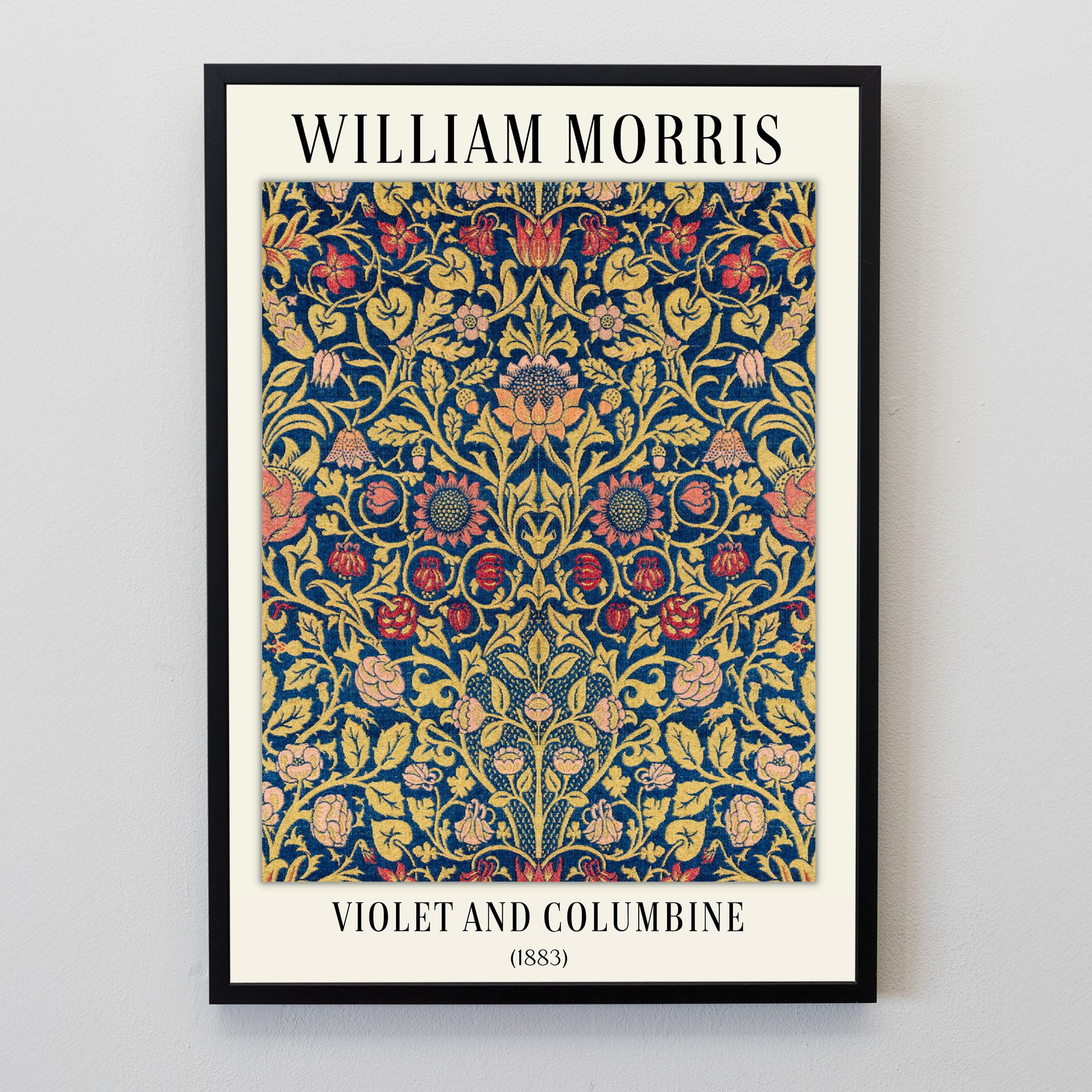 Violet and Columbine - William Morris Wall Art Print