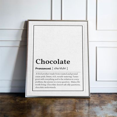 Chocolate Word Definition Print