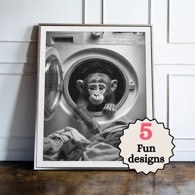 Chimpanzee Laundry Room Prints