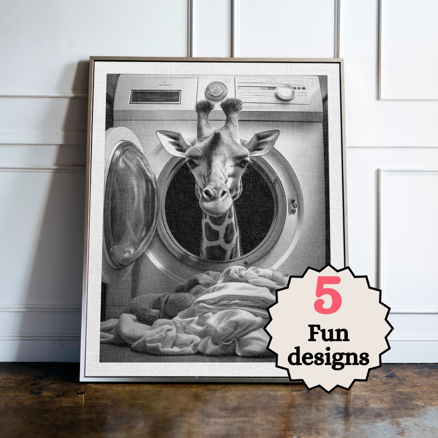 Giraffe Laundry Room Prints