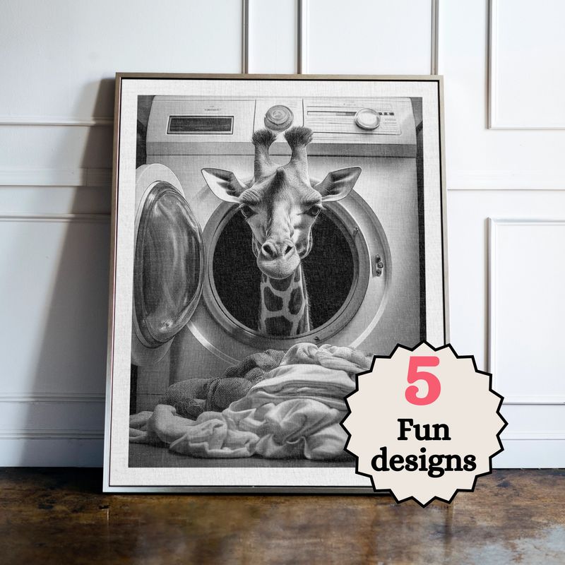 Giraffe Laundry Room Prints