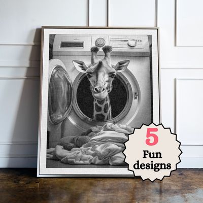 Giraffe Laundry Room Prints